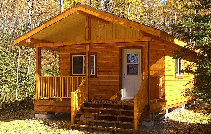 off grid log cabin